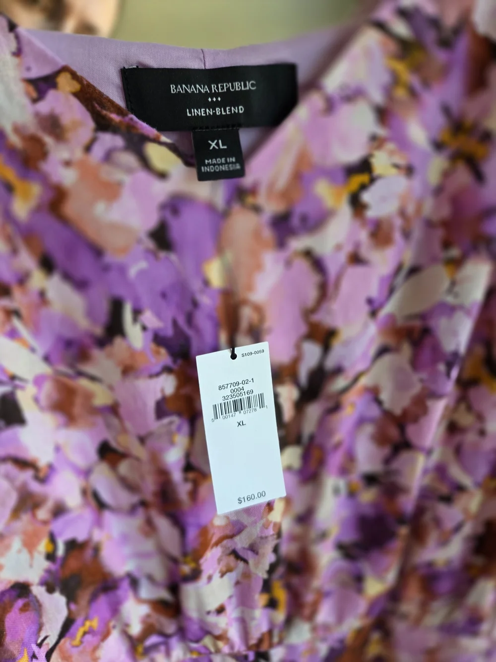 Banana Republic Linen Blend Pink Floral V-Neck Wide-Leg Jumpsuit Size XL NWT